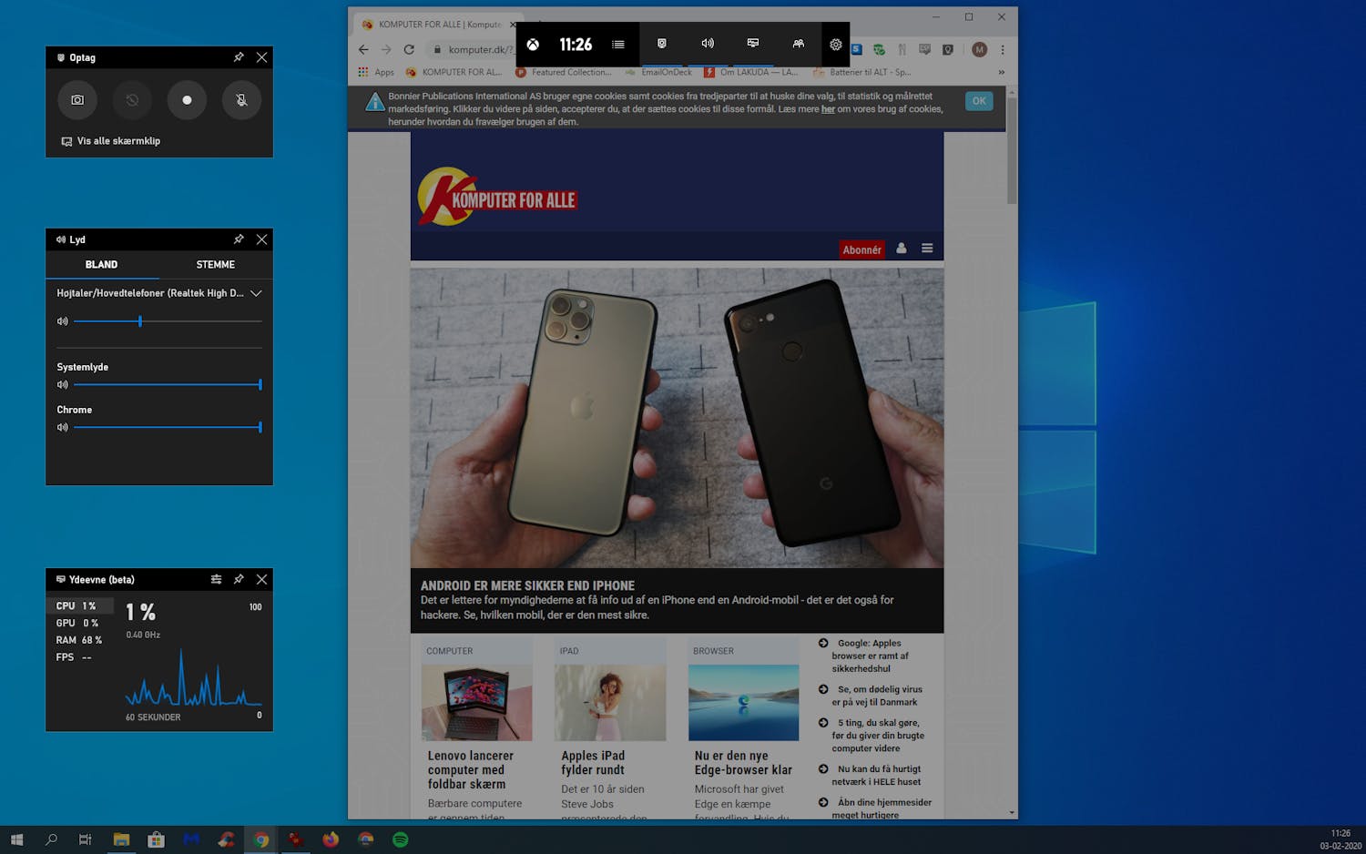 Spela in skärmen i Windows 10: Xbox Game Mode i Windows 10